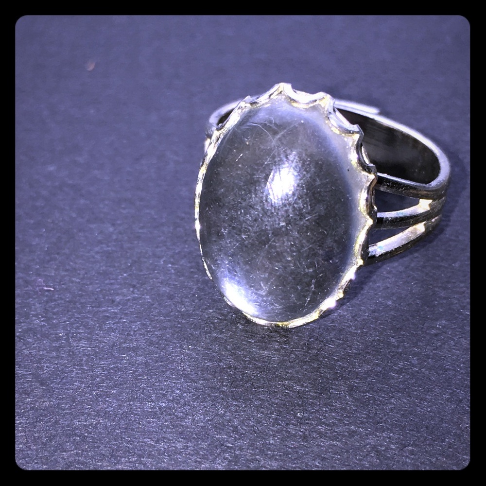 Adjustable Grey Stone Ring